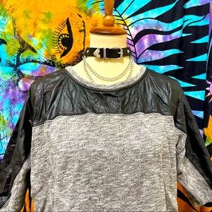 🌈 Lovely leather patchwork top